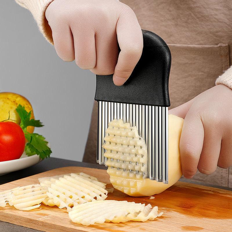 household potato wave knife kitchen slice cutter french fries melon and fruit fancy french fries knife fancy cutter