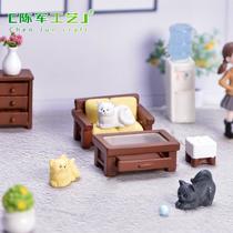 Simution Furniture Micro ndscape Succulents Small Ornaments Miniature Sofa Bedside Table Stool Tea Table Water Dispenser Doll House