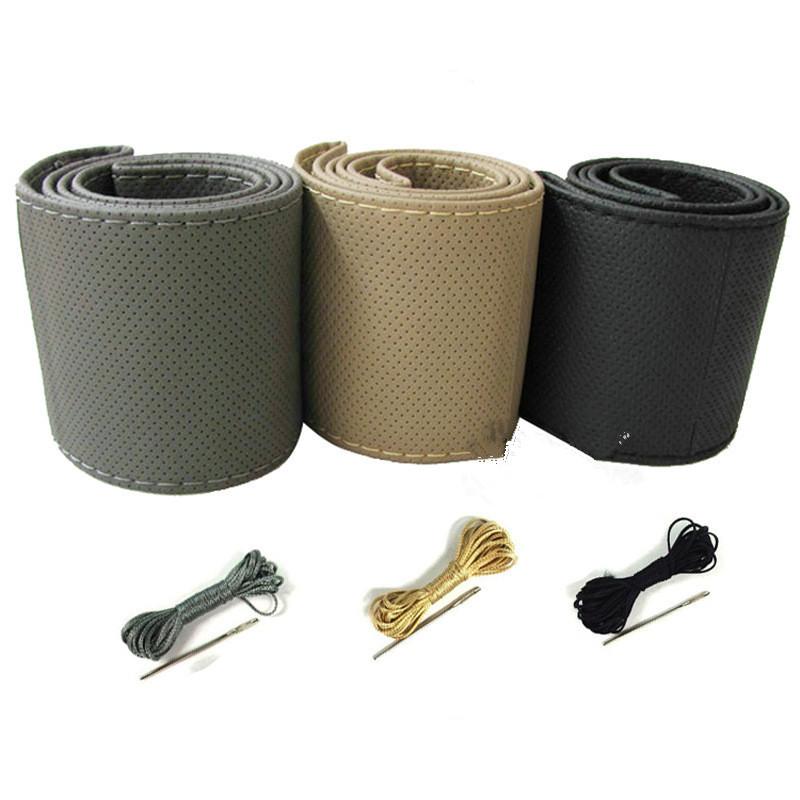factory wholesale full hole hand sewing steering wheel cover handle cover hand-sewn handle cover car steering wheel cover car steering wheel cover