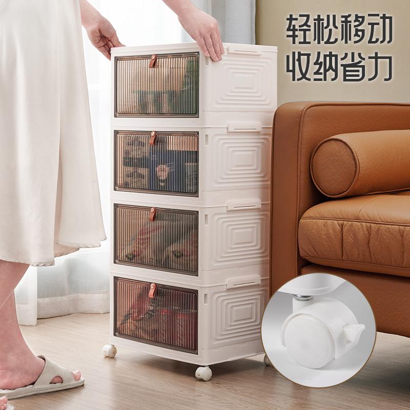 shoe box storage box transparent pull-out shoe cabinet folding artifact space-saving shoe rack