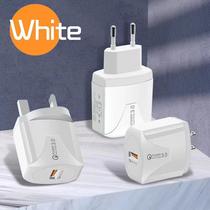 Round Core Qc3.0 Phone Fast Charge Charger 5V/3A American Standard British Standard European Standard Fast Charging Head Portable Battery Charger