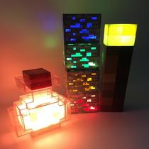 minecraft my world game torch lamp ore lamp color changing bottle led atmosphere small night lamp decoration gift