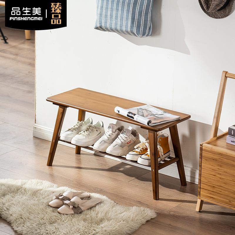 Factory Wholesale Bamboo Shoe Changing Stool Creative Shoes Rack Shoe Rack Entrance Sitting for Home
