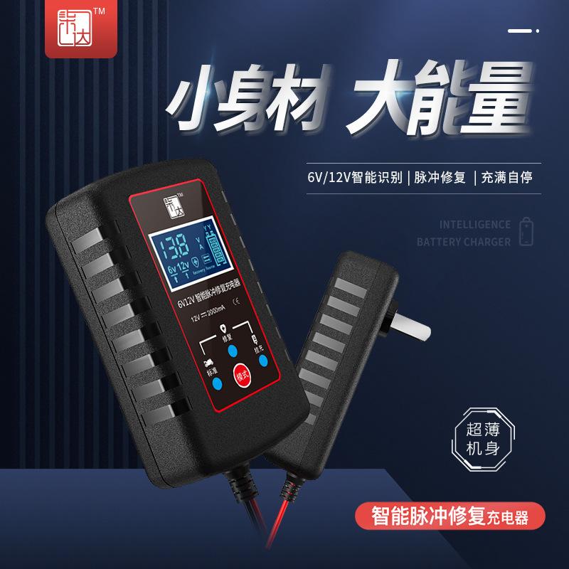ultra-thin 6v12v (2 m clip) 12v charger motorcycle children's toy car mower yacht