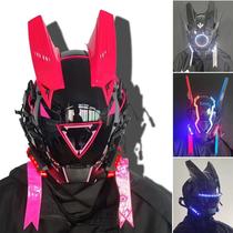 cyberpunk mask round lamp wing braid triangle light music festival led luminous technology sense boy helmet