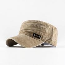 flat-top cap men's army cap spring/summer washed distressed men's hat korean casual peaked cap sun hat sport