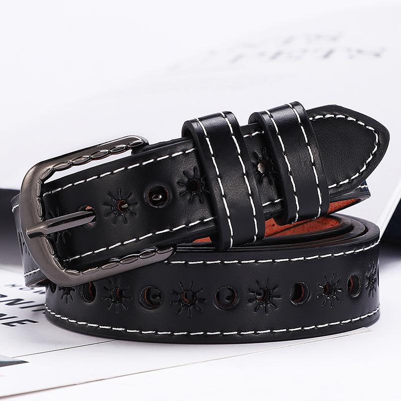 New Ladies Belt Young Students Hollow out All-Matching Jeans Slim Waist Belt Korean Unisex Fashion Belt