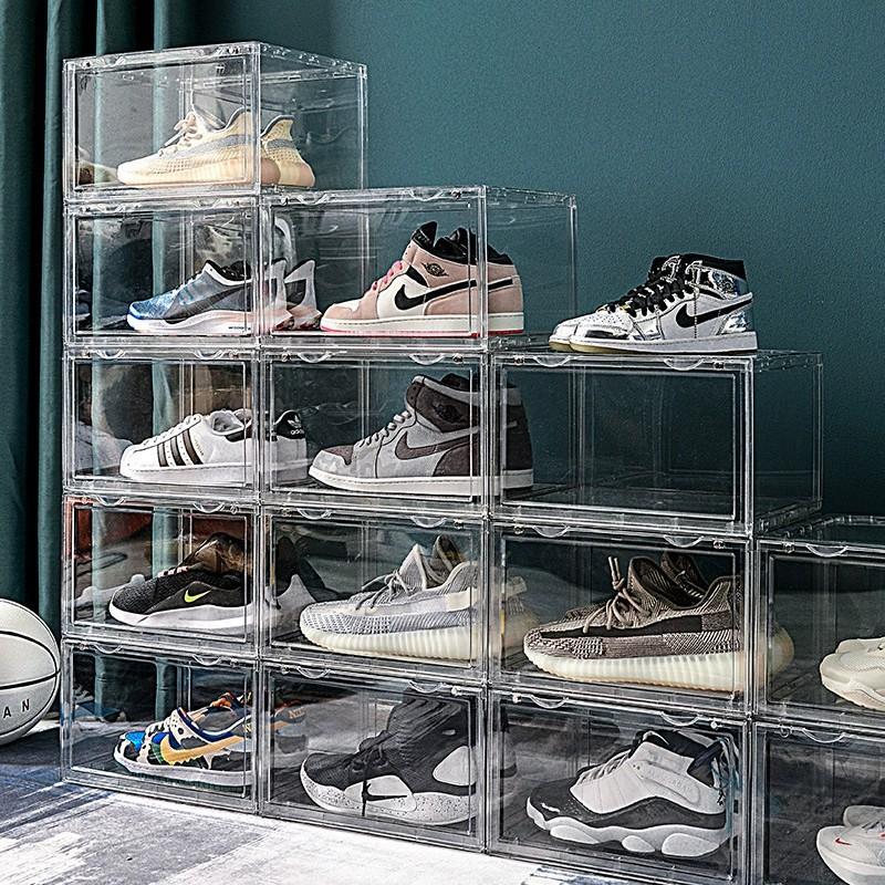 Shoe Box Fully Transparent Acrylic AJ Basketball Shoes Doll Building Block Bag Hand-Made Storage Box Shoe Cabinet Anti-Oxidation Shoe Rack
