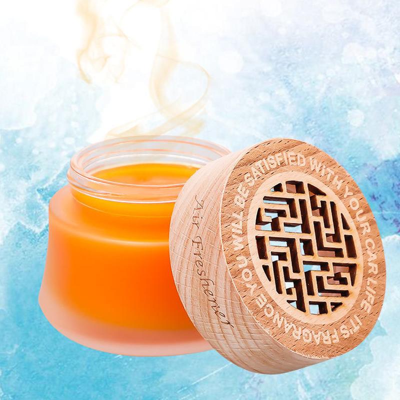 Solid Car Ointment Car Perfume Seating Decoration Long-Lasting Light Perfume Car Interior Aromatherapy Freshing Agent Wooden Lid Generation