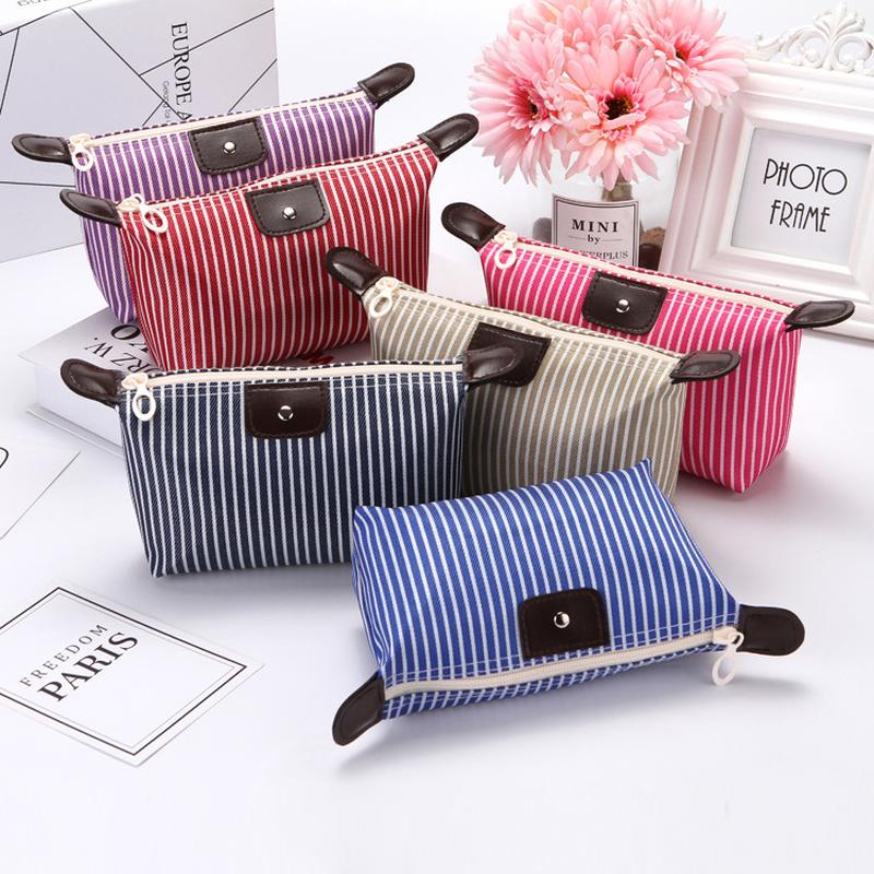 korean style striped dumplings cosmetic bag dumpling making folding makeup personal hygiene bag bath bag travel bag factory direct supply bags