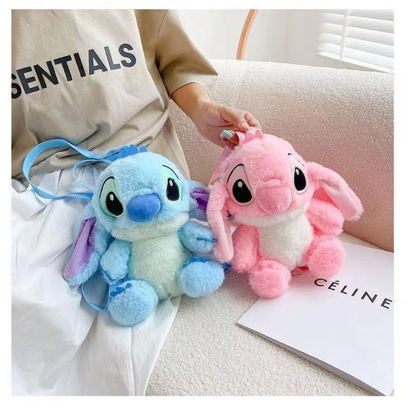 stitch backpack women's casual backpack cute fashion plush stereo cosmetic bag handbag foreign trade wholesale