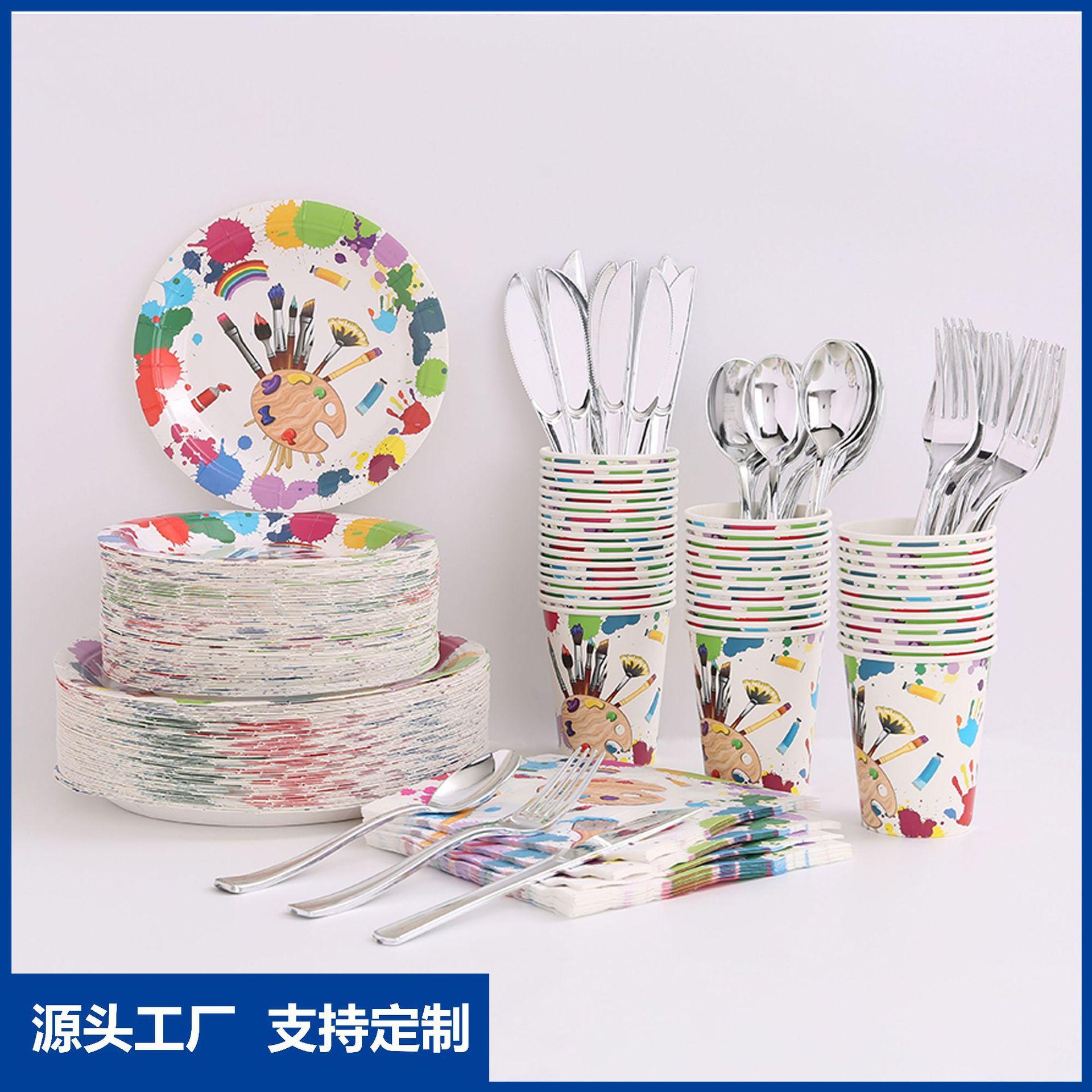 disposable paper plate paper pallet pcs wholesale 7-inch party paper pallet supplies disposable tableware wholesale paper pallet