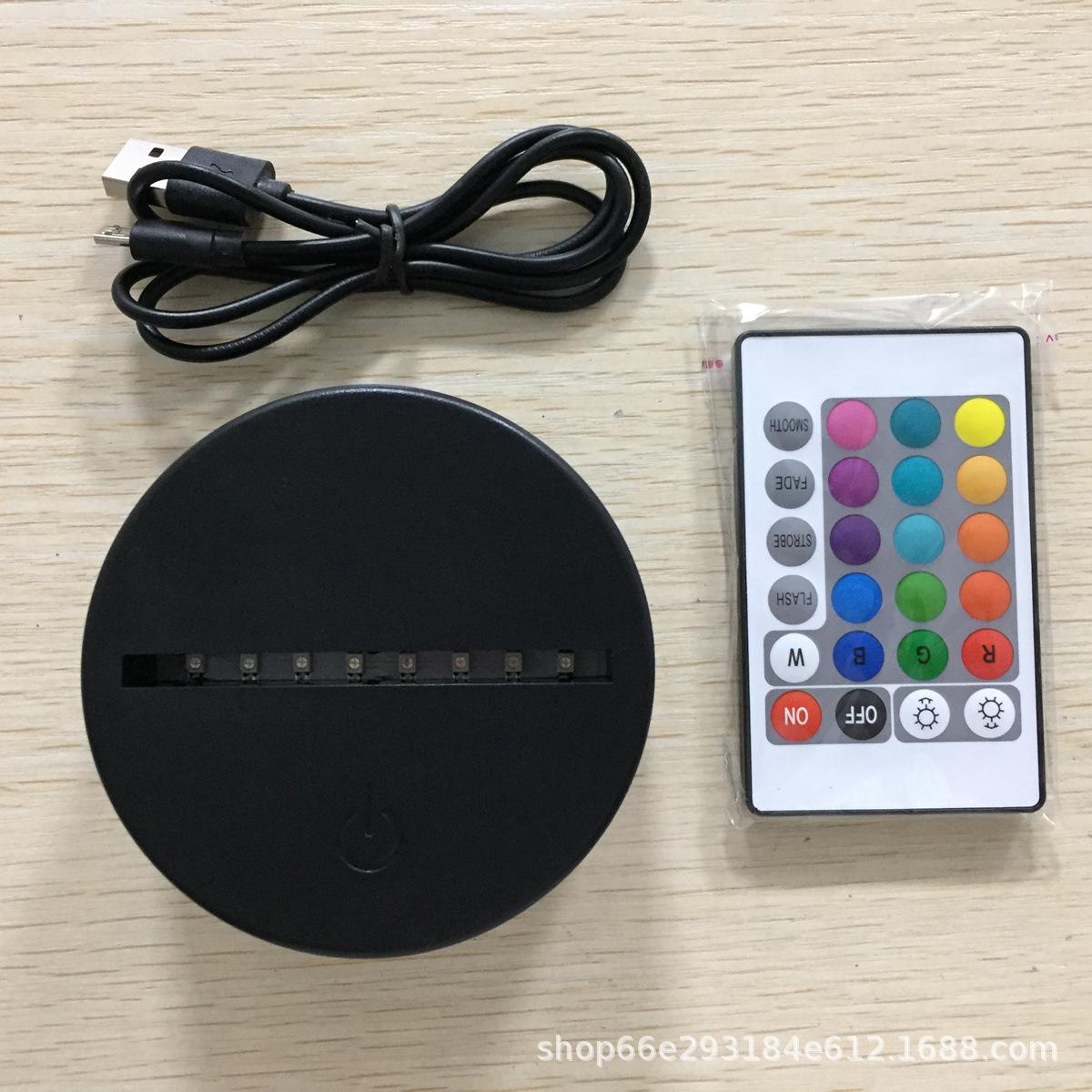 small night lamp base new creative touch remote control seven-color night light small night lamp usb charging base led table lamp base