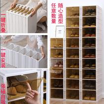 installation-free folding ant shoe box plastic shoe rack acrylic household storage box breathable aj shoe cabinet transparent wholesale