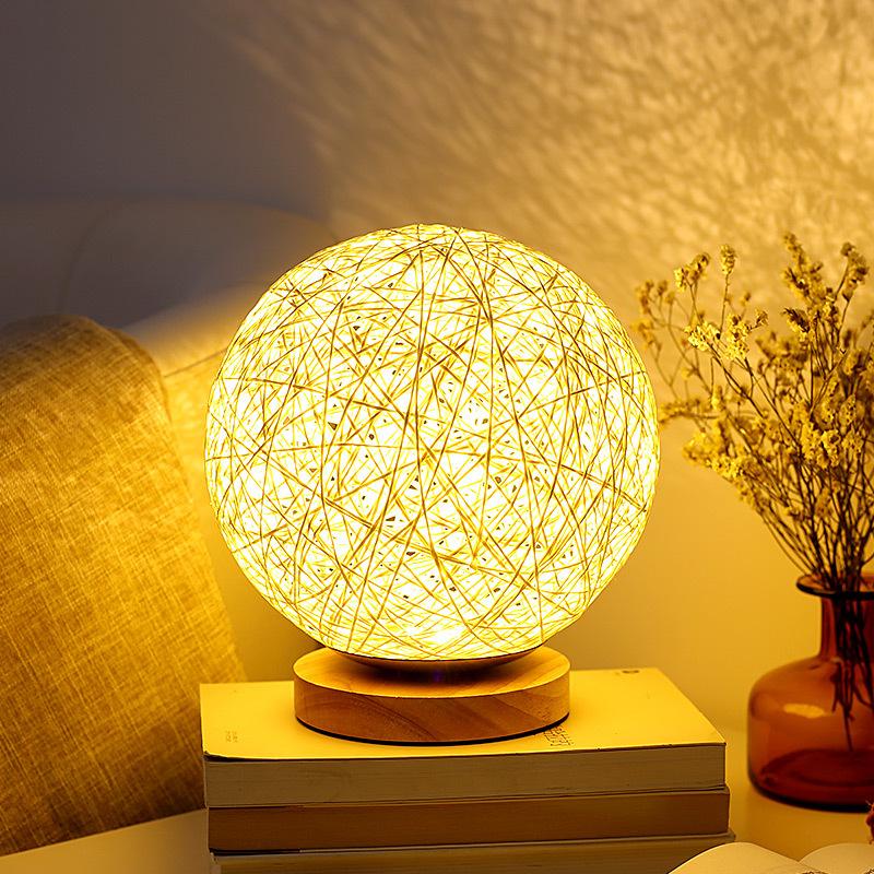 hemp ball vine bal light led small night lamp desk starry sky luminous ambience light children's gift usb table lamp bedroom