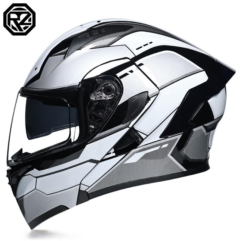 orz electric bicycle helmet cross-border delivery men and women modular helmet full face helmet tail half helmet protective caps four seasons personality helmet