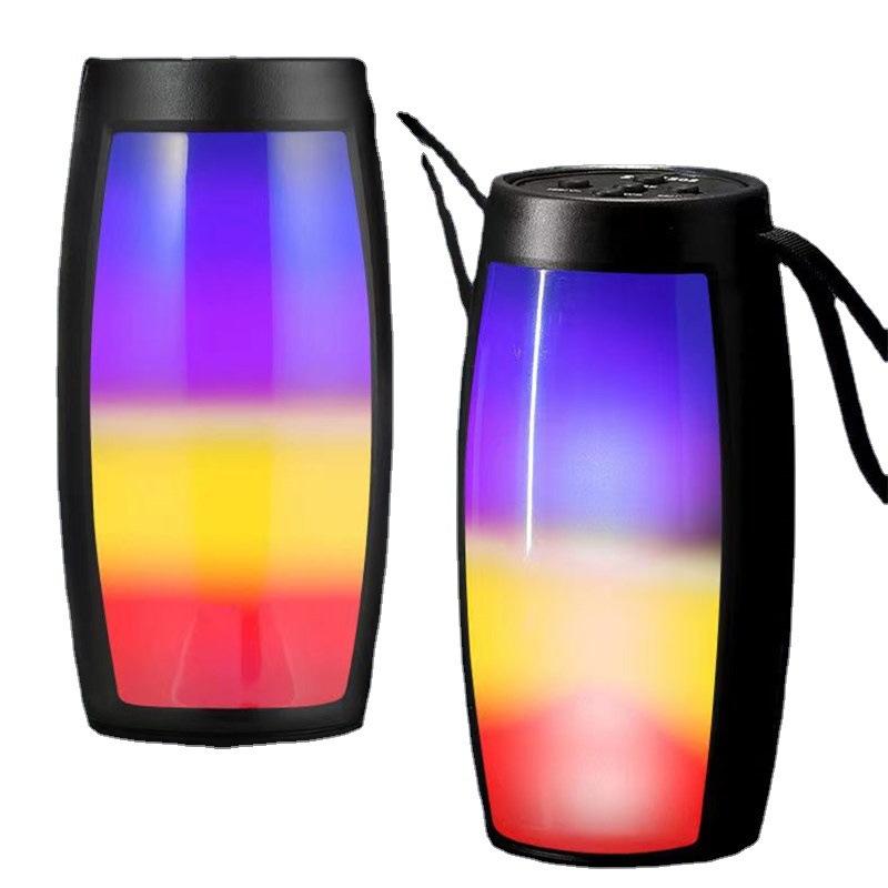 foreign trade 1202 new rgb colorful glowing bluetooth mini speaker portable card blue bud mini gift audio
