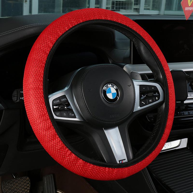 wholesale sandwich ice silk steering wheel cover car steering wheel cover hand sewing handle cover gift!