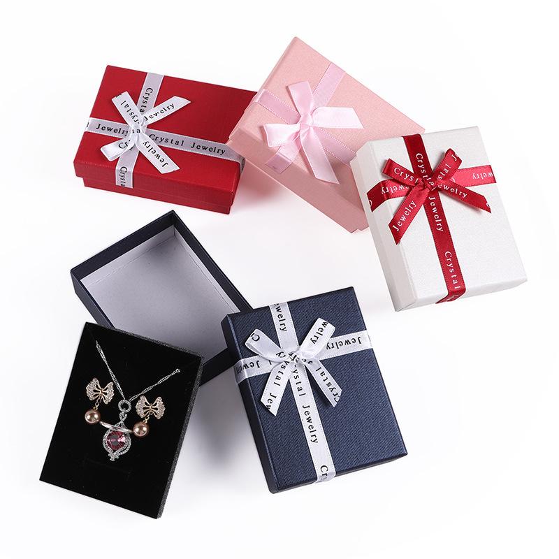 rectangular jewelry box english letter bow ribbon gift box necklace jewelry box gift box
