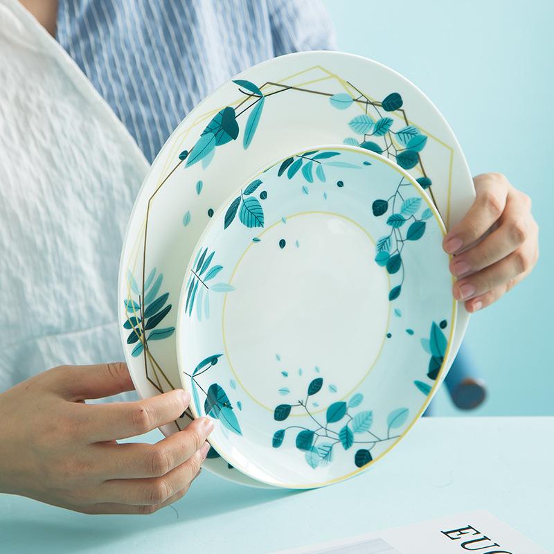 bowl and dish set household bone china tableware nordic cute ceramic bowl and plate combination ins personalized western plate Application Scenario