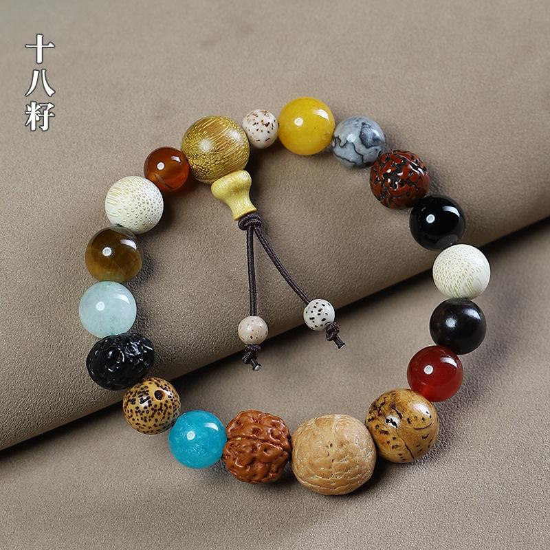 18 seeds multi jewels bracelet bodhi 18 seeds 18 seeds prayer beads jewelry xingyue crafts bracelets for men and women live broadcast hot