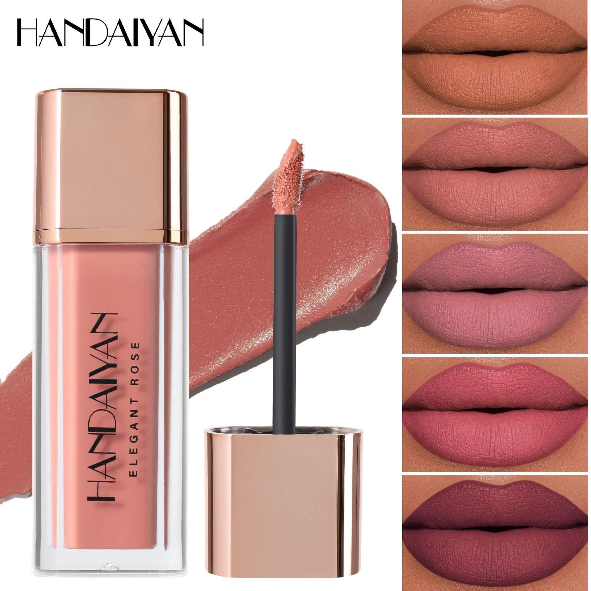 cross-border lip lacquer lip gloss-shaped lip mud no stain on cup non-fading lipstick handaiyan matte lip gloss lip lacquer matte
