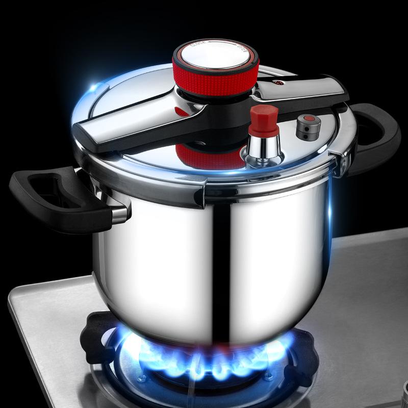 304 Stainless Steel Pressure Cooker Household Gas Gas Furnace Induction Cooker Universal Explosion-Proof Double Bottom Large Capacity Pressure Cooker