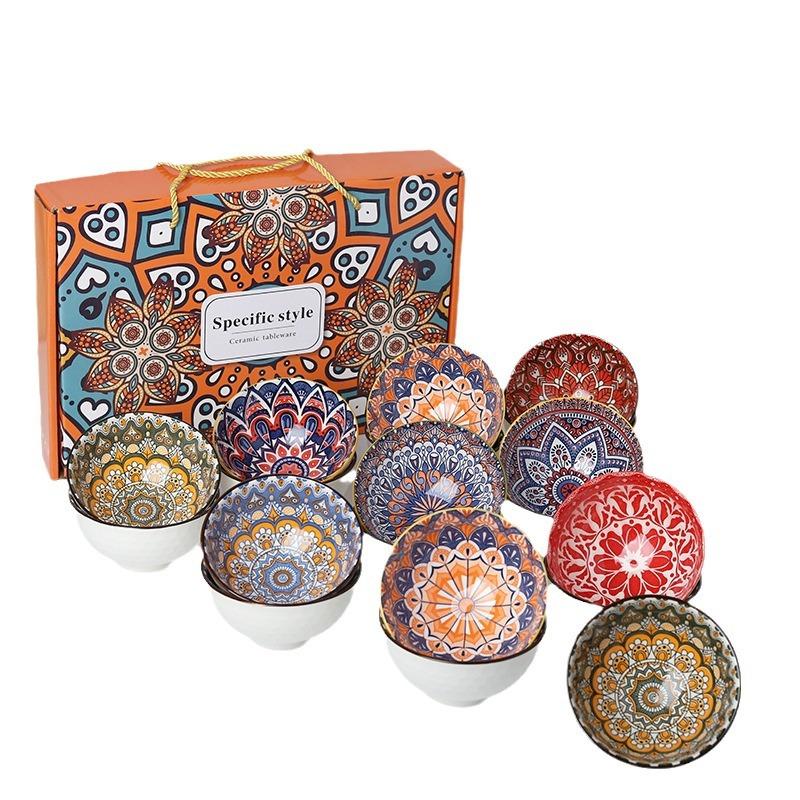 bohemian tableware suit gift bowl opening gifts wedding favors company activity gift porcelain bowl gift Item Picture
