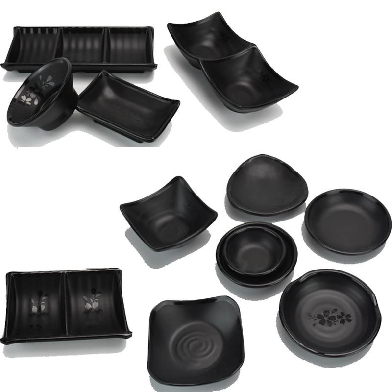 melamine tableware black frosted small condiment dish seasoning sauce dish snack dish Item Picture