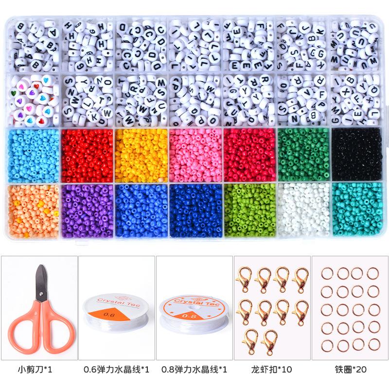 28 grid 3mm glass rice beads diy beaded bracelet material early education educational beads amazon 3mm 4mm