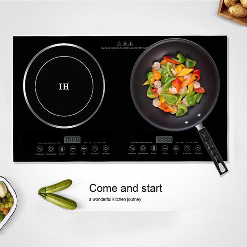 bench fitting dual-purpose induction cooker household intelligent induction cooker double burner double head ceramic stove high-power cooking convection oven