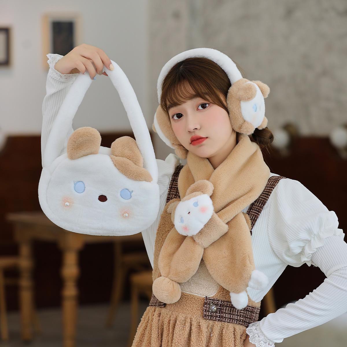 aishangyou genuine goods autumn and winter underarm bag cha cha wang cartoon down bag handbag hand bag doll bag portable bag
