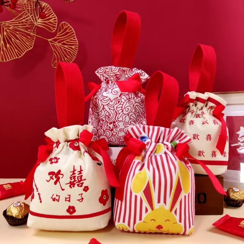 wedding candies box wedding candy bag cloth bag new chinese wedding gift packaging gift bag handbag wholesale