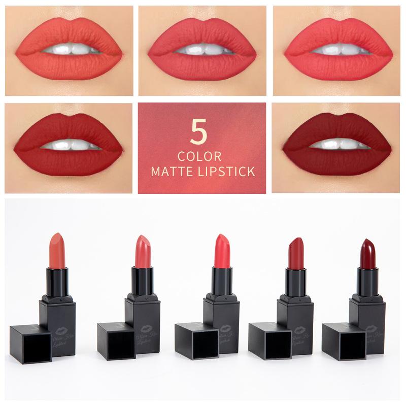 Factory Direct Supply Foreign Trade New 5 Matte Lipstick Set Durable Waterproof matte Box Makeup Wholesale