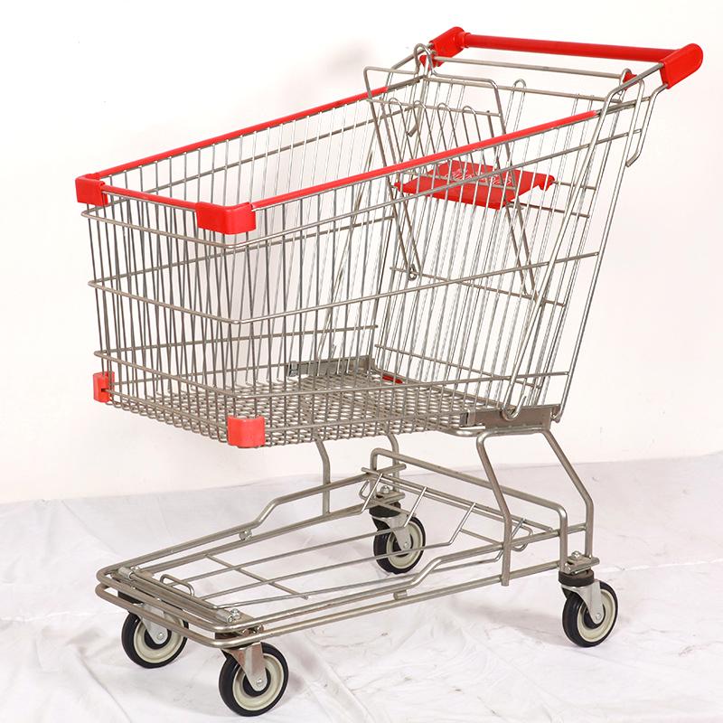 Wholesale 240L Asian supermarket trolleys, department store shopping trolleys, and metal shopping carts for shopping malls and stores details Picture