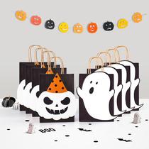 halloween black ghost card tote bag in stock diy black halloween candy hand bag 10 pcs/bag