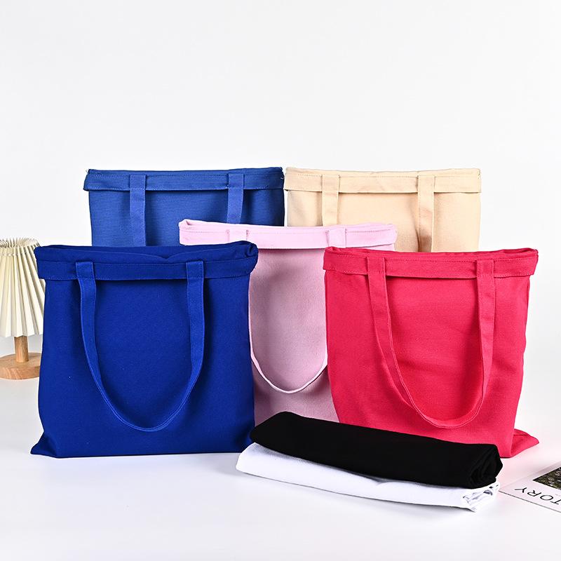 Colorful Blank Canvas Bag Summer Versatile Ins Canvas Bag Student Large-Capacity Shopping Canvas Hand Bag