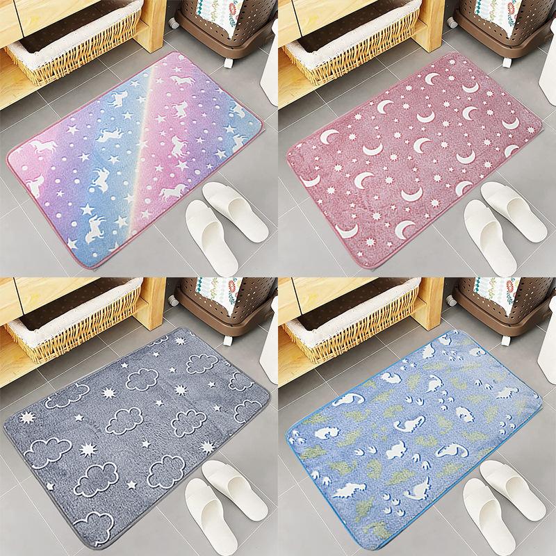 Cross-Border Nordic Instagram Style Bedroom Simple Rug Wholesale Bathroom Toilet Flannel Luminous Carpet Mat