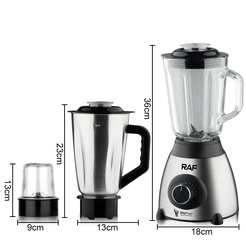 RAF European 3-in-1 food processor, 1.5L blender, fruit and vegetable juicer, household juicer, blender, complementary food details Picture