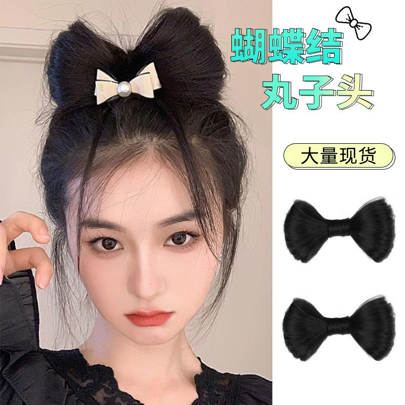 new bow bun wig barrettes fluffy hair bag artificial hair bun female lazy updo hair accessories hair accessories wholesale