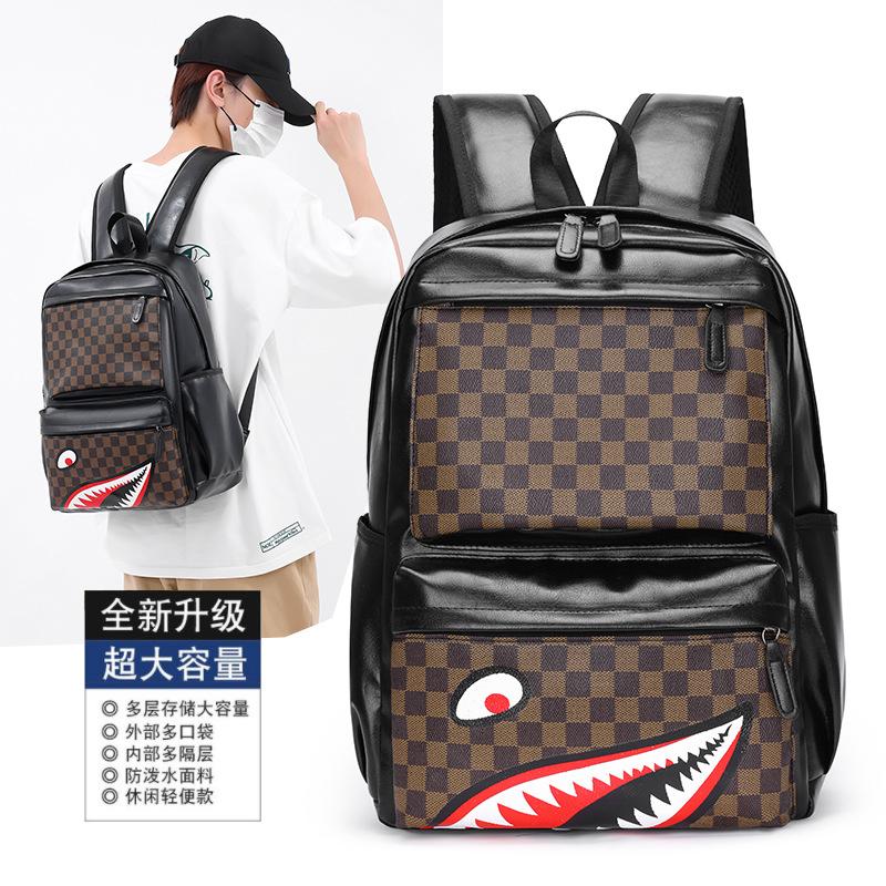 Bapa Men's Cross-Border New Arrival Fashion Shark Student Schoolbag Computer Bag Multi-Functional Pid Casual Bapa