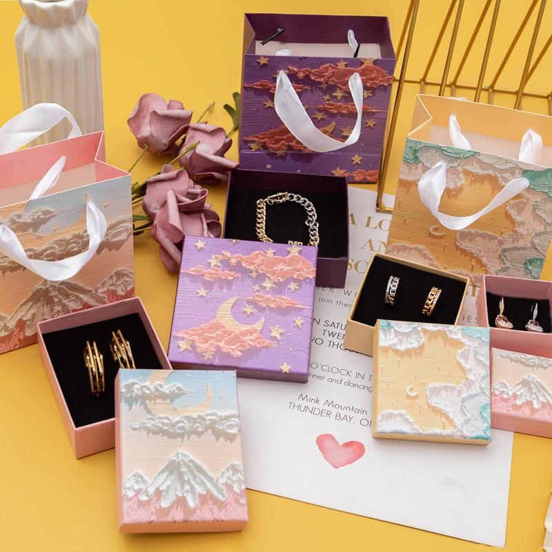 factory in stock jewelry box tiandigai ink ring necklace bracelet earrings jewelry box handbag