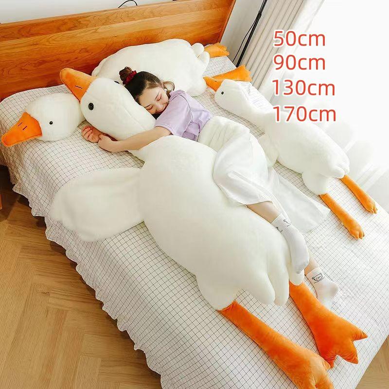 internet celebrity big white geese pillow plush toy goose doll doll big goose pillow girls' bed sleeping doll wholesale