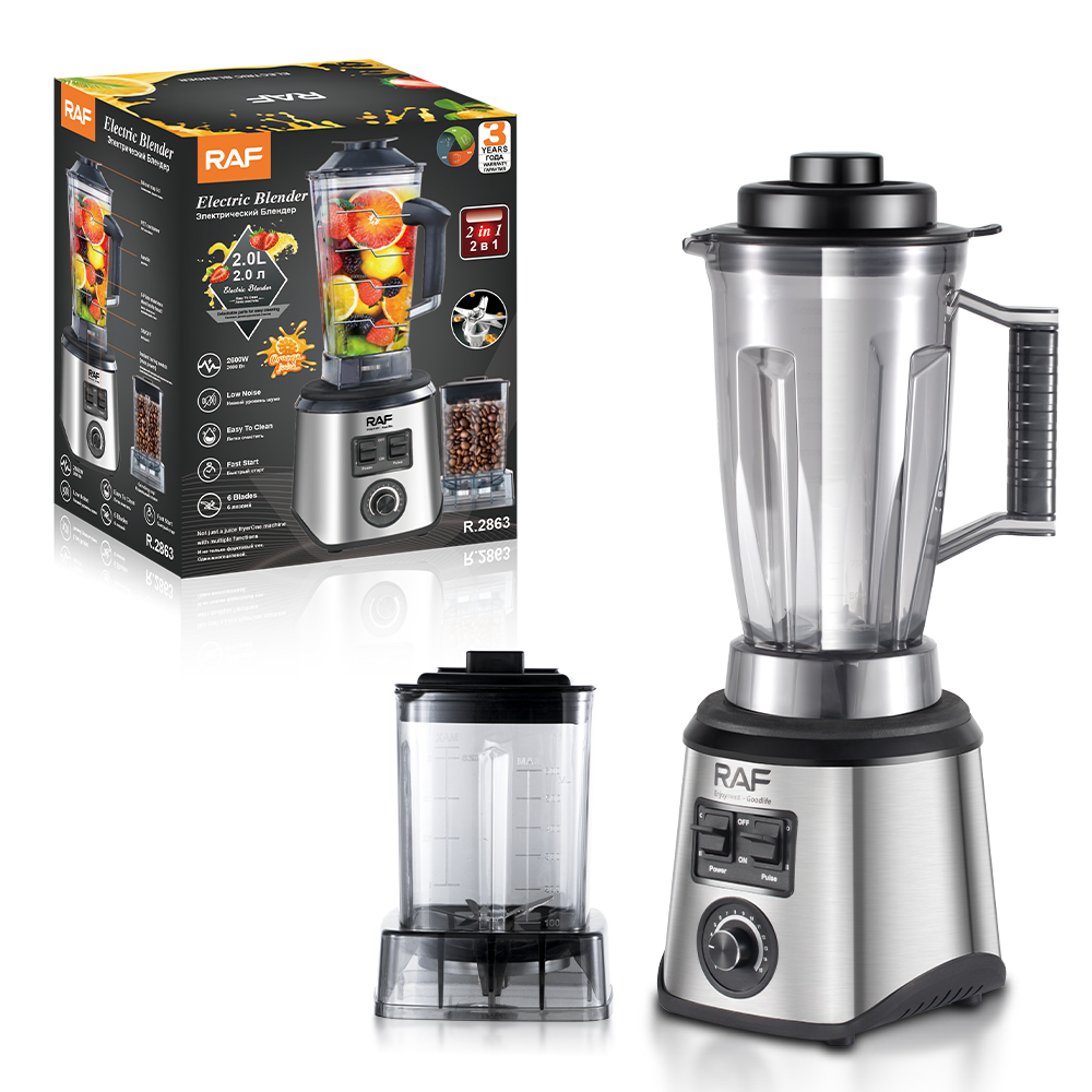 RAF European and American standard cross-border multi-functional two-in-one juicer, home food processor, juicer, grinder, 2L details Picture