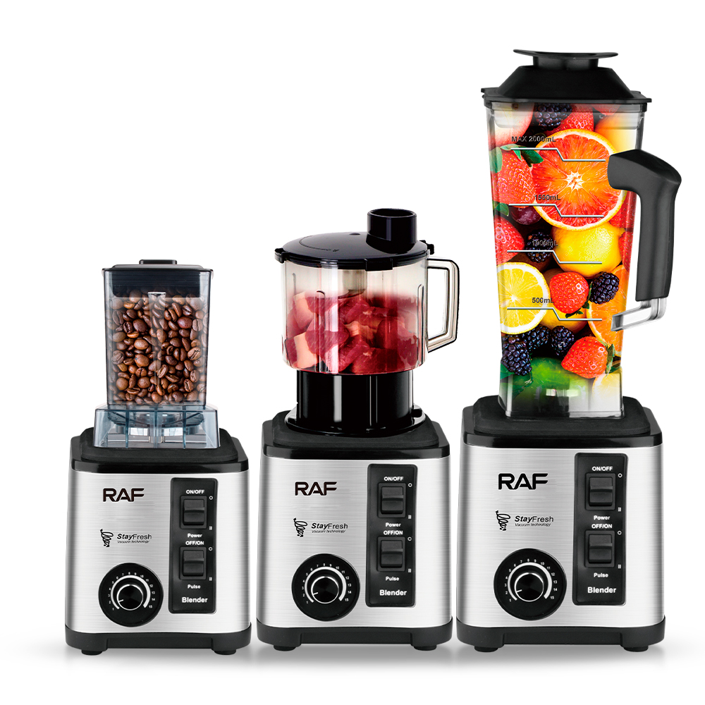 RAF European 3-in-1 food processor, 2L blender, fruit and vegetable juicer, home juicer, blender, side food smoothie Application Scenario