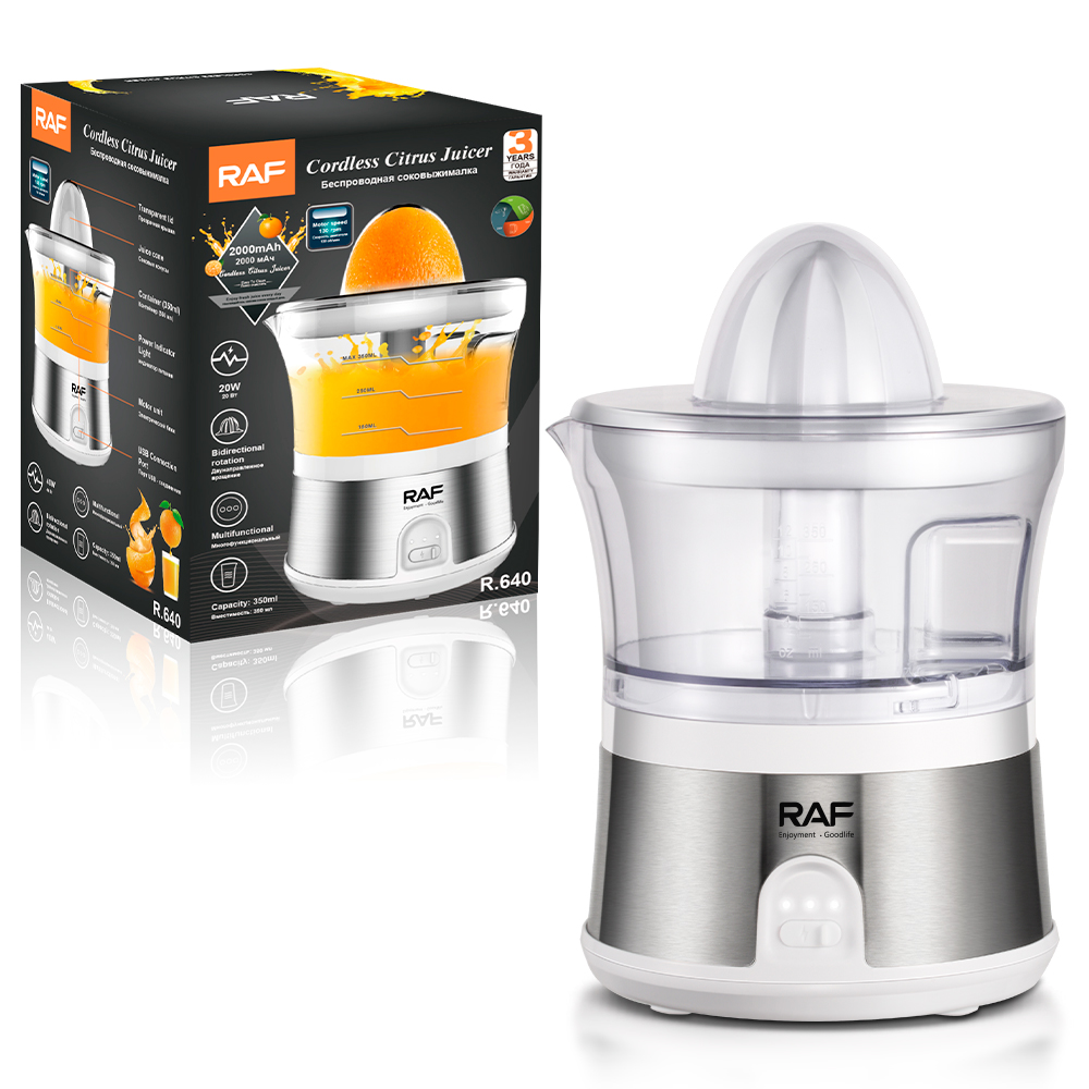 RAF Cross-border Wireless Charging orange Electric Motor Fresh Juicer Household Automatic Juicer Lemon Orange Juice Small Portable R.640 details Picture