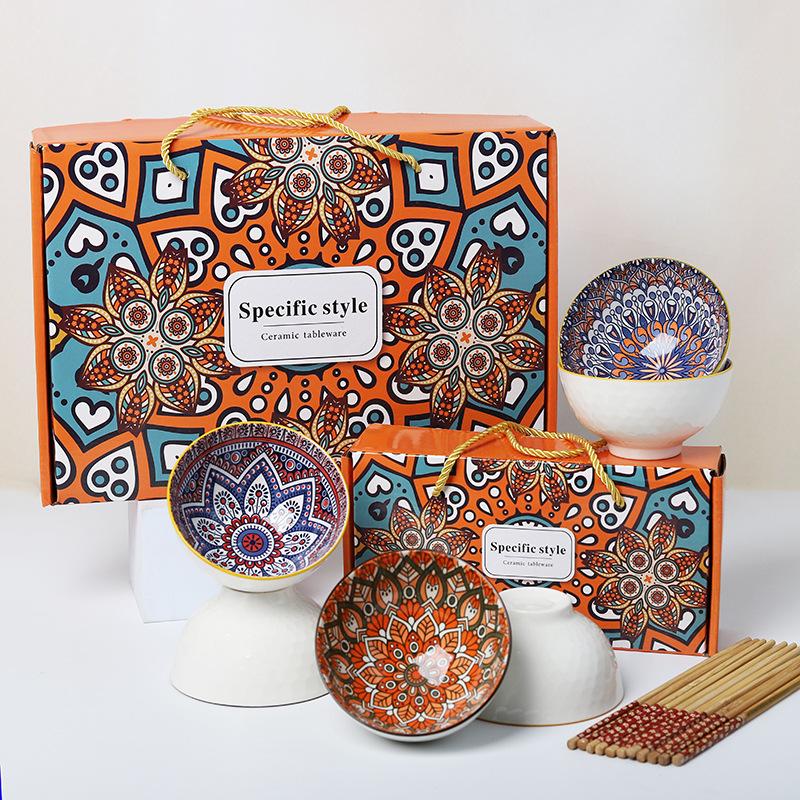 bohemian tableware suit gift bowl opening gifts wedding favors company activity gift porcelain bowl gift Specification drawing