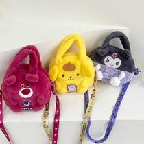 sanrio bag plush portable shoulder bag cartoon cute doll doll bag hand bag crossbody small bag