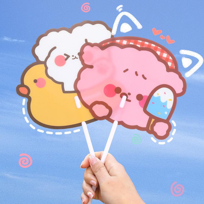 cartoon hand-held special-shaped fan cute summer portable children fan student gift stall hand-cranked special-shaped small fan
