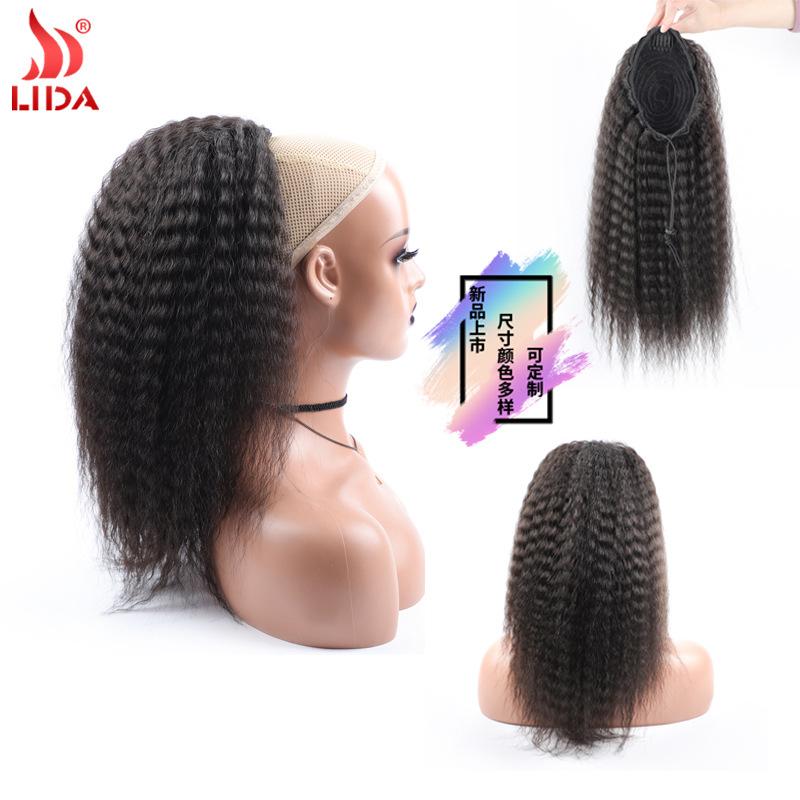amazon wig european and american women fiber ponytail new long hair afro kinky straight factory wholesale